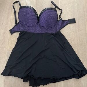 Purple black babydoll lingerie